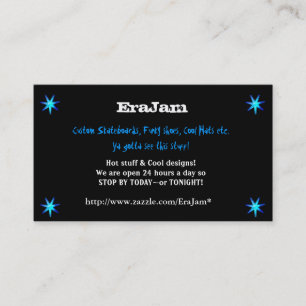 Aangepaste visitekaartjes zwart met blauwe sterren