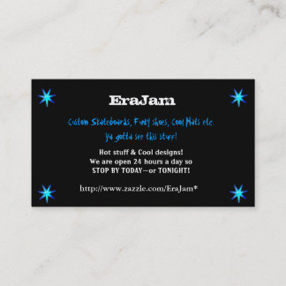 Aangepaste visitekaartjes zwart met blauwe sterren