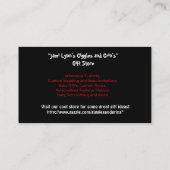 Aangepaste visitekaartjes zwart met rode strepen (Achterkant)