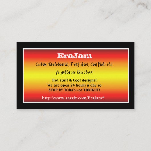 Aangepaste visitekaartjes zwart met rode strepen (Voorkant)