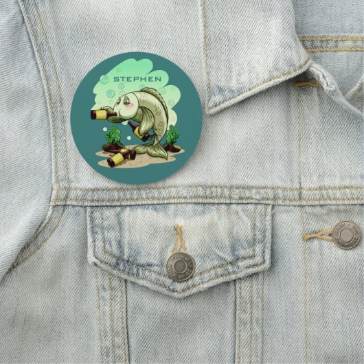 Aangepaste visnaam drink naamplaatje (In situ)