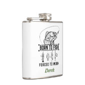 Aangepaste visser cadeau, Geboren om te vissen Heupfles (Rechts)