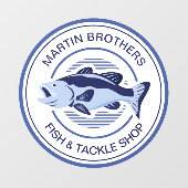 Aangepaste visverpakking Blauwe baasvisserij Raamsticker (Vel)