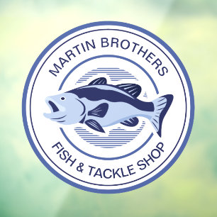 Aangepaste visverpakking Blauwe baasvisserij Raamsticker