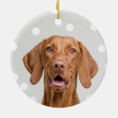 Aangepaste Vizsla Hond Foto Keramisch Ornament (Achterkant)