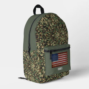 Aangepaste Vlag Camouflage Groen Gepersonaliseerde Bedrukte Rugzak