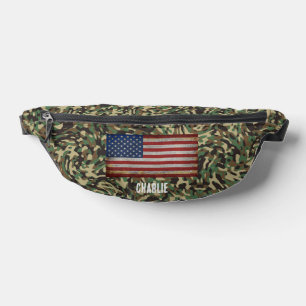 Aangepaste Vlag Camouflage Groen Gepersonaliseerde Heuptasje