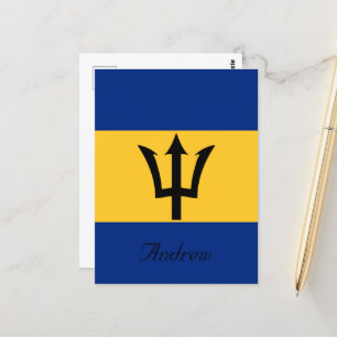 Aangepaste vlag van Barbados Trident van Neptune Briefkaart