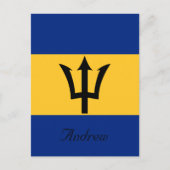 Aangepaste vlag van Barbados Trident van Neptune Briefkaart (Voorkant)