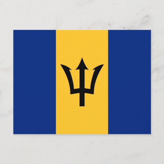Aangepaste vlag van Barbados Trident van Neptune Briefkaart (Voorkant)