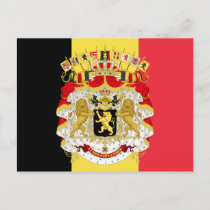 Aangepaste vlag van België zwart-wit rood Briefkaart