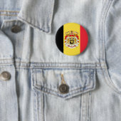 Aangepaste vlag van België zwart-wit rood Ronde Button 5,7 Cm (In situ)