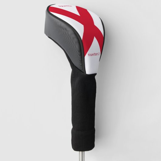 Aangepaste vlag van de staat Jouw tekst Alabama op Golfheadcover (Schuin)