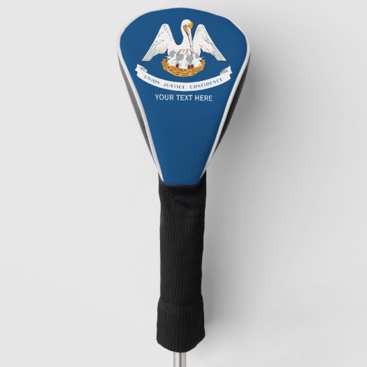 Aangepaste vlag van de staat Jouw tekst Louisiana Golfheadcover (Voorkant)