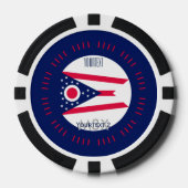 Aangepaste vlag van de staat Jouw tekst Ohio op ee Poker Chips (Voorkant)