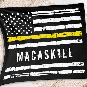 Aangepaste vlag voor verzender Thin Yellow Line Fleece Deken