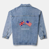 Aangepaste vlaggen van Engeland & Verenigde Staten Denim Jacket (Achterkant)