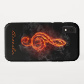 Aangepaste Vlammende Muzieknoot Case-Mate iPhone Case (Achterkant (horizontaal))