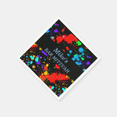 Aangepaste vleermuis / bar mitswa, verfspetter servetten (Hoek)