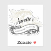 Aangepaste  vlierbes of vlierbloementinctuur sticker (Vel)