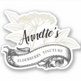 Aangepaste vlierbes of vlierbloementinctuur sticker