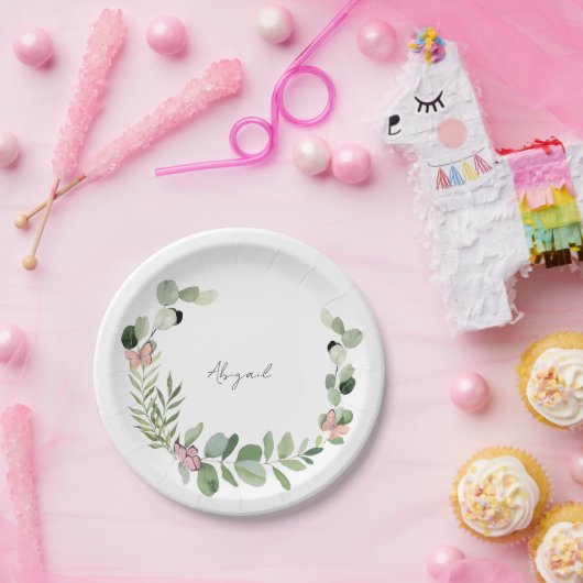 Aangepaste vlinder Baby shower Papieren Bordje (Feest)