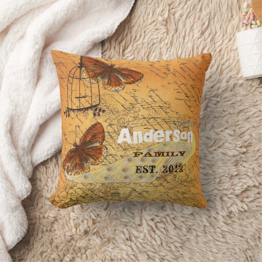 Aangepaste vlinder Ephemera Urn & Birdcage Kussen (Deken)