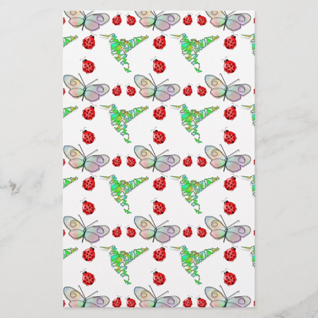 Aangepaste vlinder, Hummingbird en Ladybug Pattern (Voorkant)