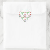 Aangepaste vlinder, Hummingbird en Ladybug Pattern Hart Sticker (Tas)