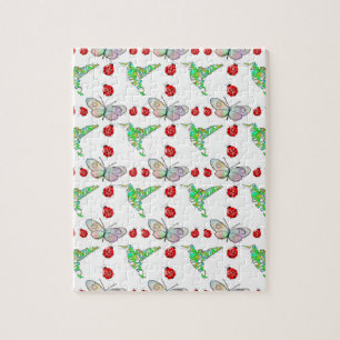 Aangepaste vlinder, Hummingbird en Ladybug Pattern Legpuzzel