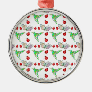 Aangepaste vlinder, Hummingbird en Ladybug Pattern Metalen Ornament