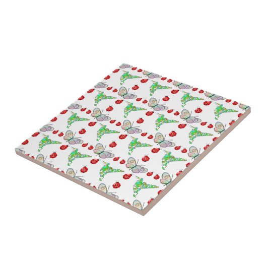 Aangepaste vlinder, Hummingbird en Ladybug Pattern Tegeltje (Zijkant)