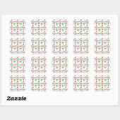 Aangepaste vlinder, Hummingbird en Ladybug Pattern Vierkante Sticker (Vel)