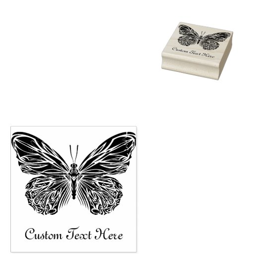 Aangepaste vlinder 	rubberstempel (Gestempeld)