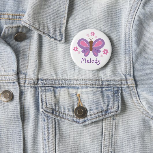 Aangepaste vlinderdasje ronde button 5,7 cm (In situ)