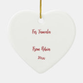 Aangepaste Vlinders en Bloemen Hart Dank U Keramisch Ornament (Achterkant)