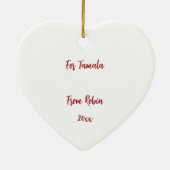 Aangepaste Vlinders en Bloemen Hart Dank U Keramisch Ornament (Achterkant)