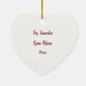 Aangepaste Vlinders en Bloemen Hart Dank U Keramisch Ornament (Achterkant)