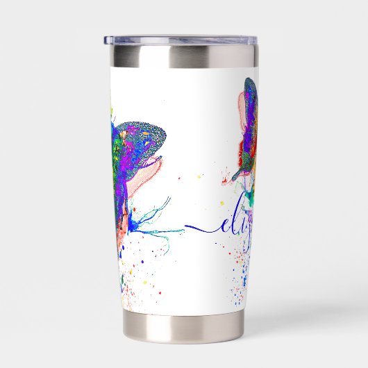 Aangepaste vlinderspaar geïsoleerde drinkbeker (Rechts)