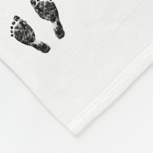 Aangepaste voetafdruk | Upload uw Baby footprint n Fleece Deken (Hoek)