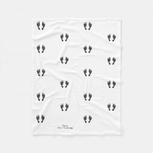 Aangepaste voetafdruk Upload uw Baby footprint n Fleece Deken