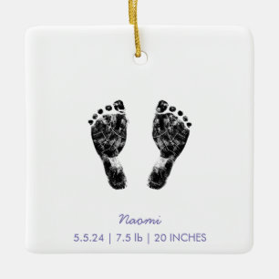 Aangepaste voetafdruk   Upload uw Baby footprint n Keramisch Ornament