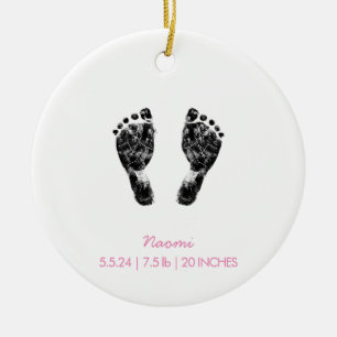 Aangepaste voetafdruk   Upload uw Baby footprint n Keramisch Ornament