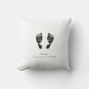 Aangepaste voetafdruk Upload uw Baby footprint n Kussen