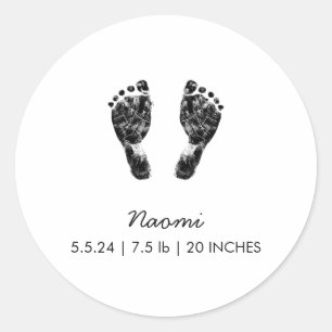 Aangepaste voetafdruk   Upload uw Baby footprint n Ronde Sticker