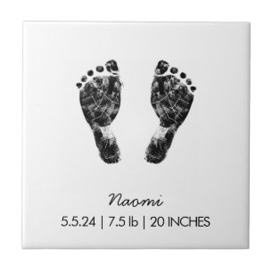 Aangepaste voetafdruk   Upload uw Baby footprint n Tegeltje