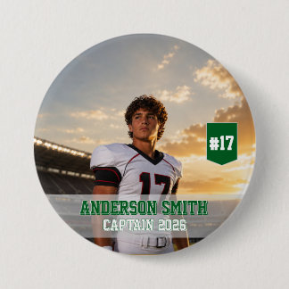 Aangepaste Voetbal Kapitein Foto MVP 2026 Ronde Button 7,6 Cm