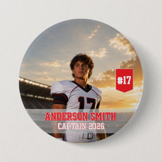 Aangepaste Voetbal Kapitein Foto MVP 2026 Ronde Button 7,6 Cm