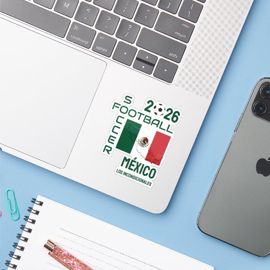 Aangepaste voetbal Mexico Sticker (Laptop met iPhone)