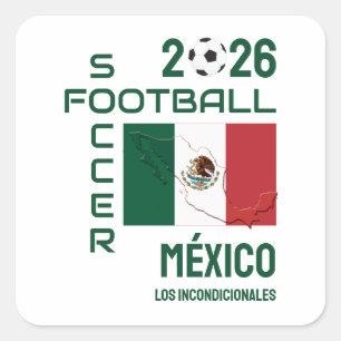 Aangepaste voetbal Mexico Vierkante Sticker